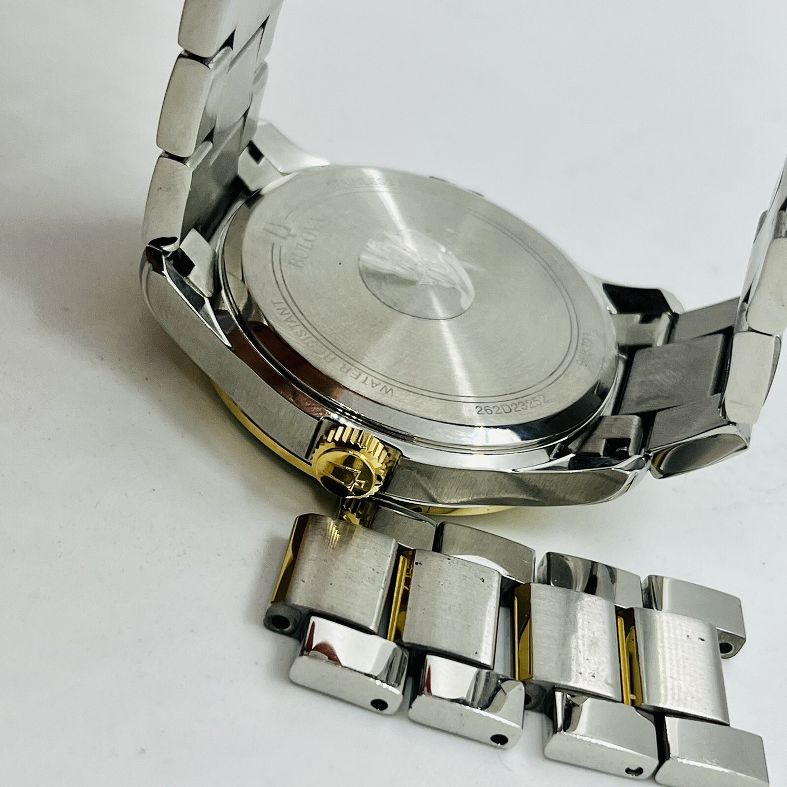 Bulova Men’s Wilton Two Tone White Analog Dial Stainless Steel 41mm Watch 98B391