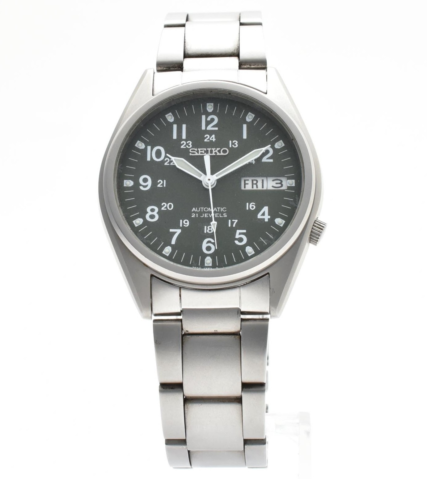 Vintage Seiko 5 7S26-3060 Green Military Dial Automatic Men’s Watch JAPAN