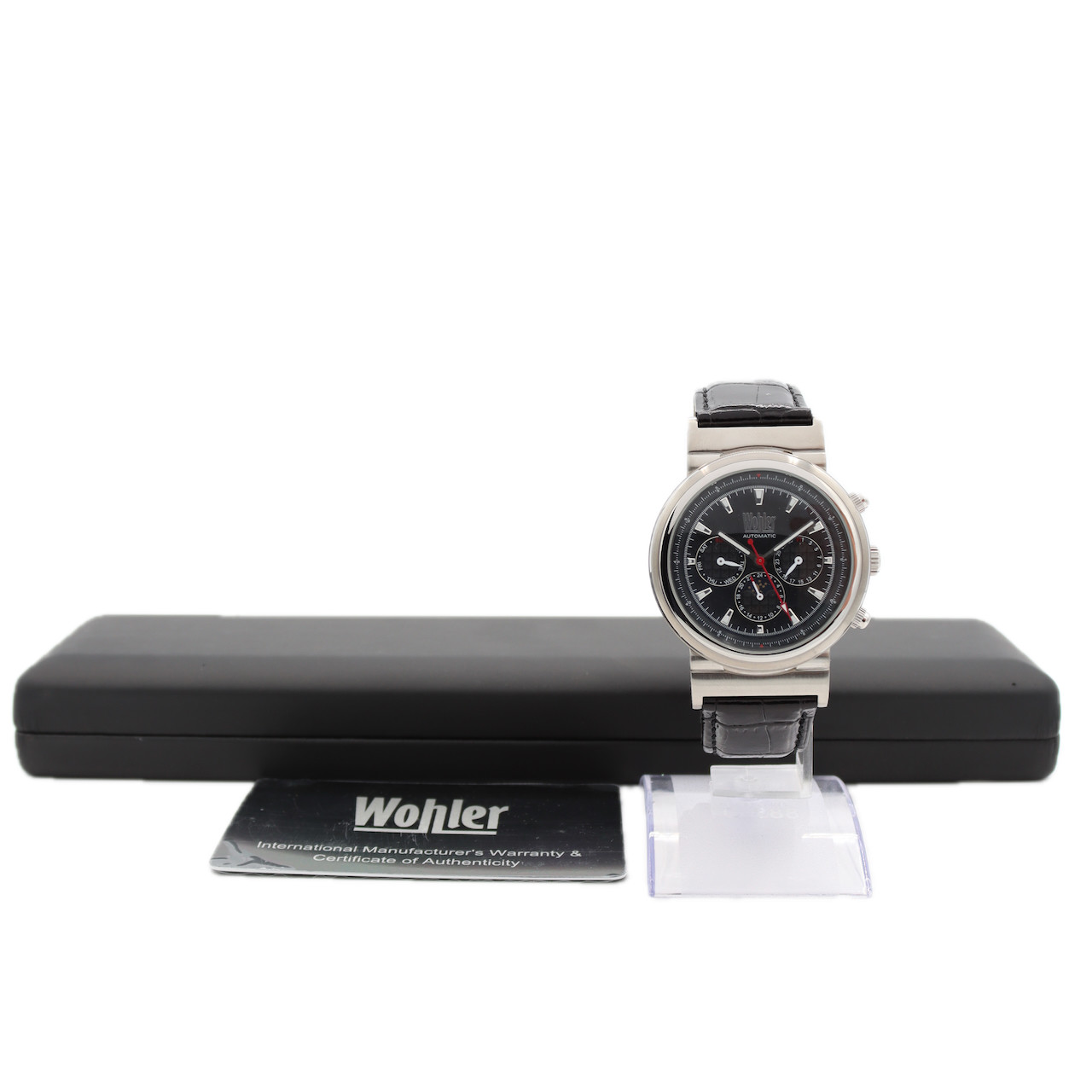 NOS 42mm Wohler W-3026-478 Chronograph Men’s Automatic Germany Stainless Steel