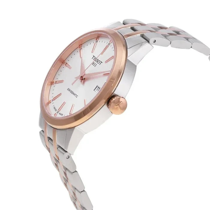 Tissot Classic Dream Swissmatic Silver Dial Rose Gold Two-Tone Men’s Watch New