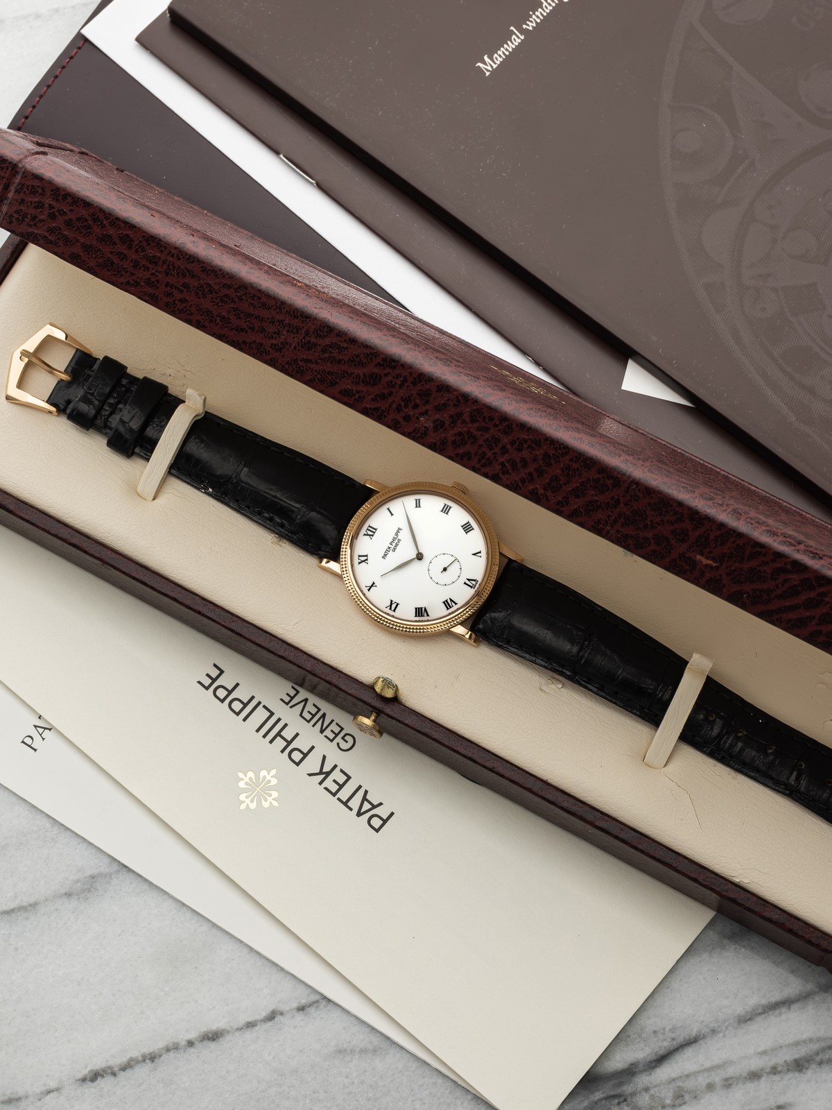 2006 Patek Philippe Calatrava 3919R-001 18K Rose Gold White Dial Manual 33mm