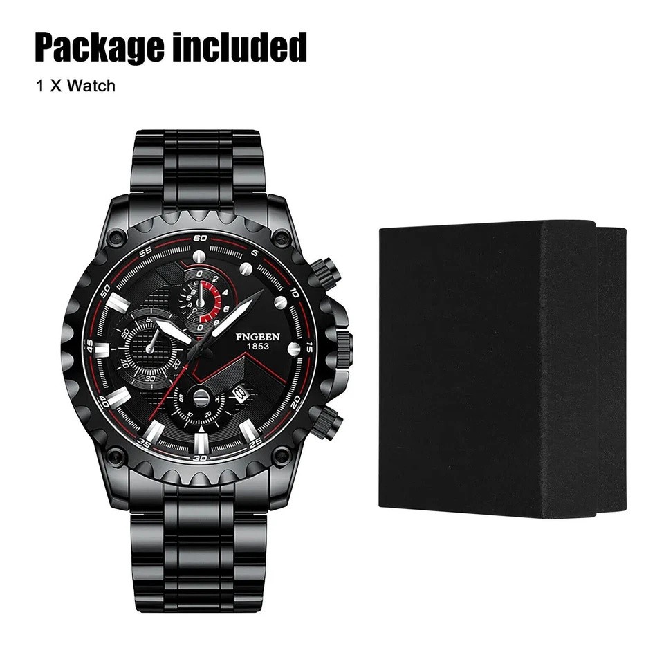 Waterproof Men’s Watch Classic Stainless Steel Quartz Luminous Luxury Wristwatch