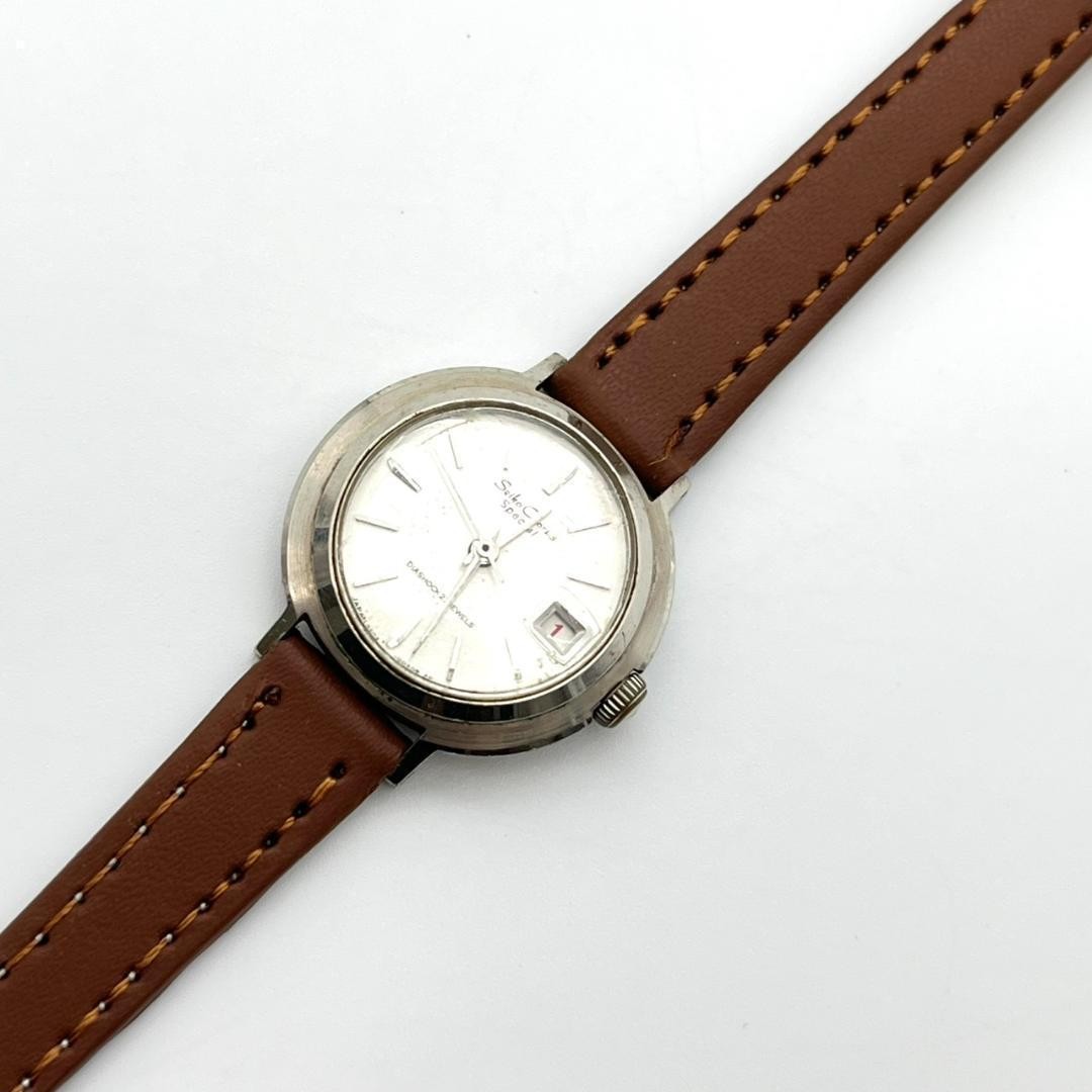 Rare Seiko Diashock Date manual winding watch, 23 jewels, new strap, women’s