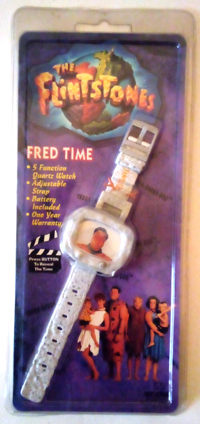 VTG 1990s FLINTSTONES MOVIE FRED TIME WRIST WATCH MIP NOS UNOPENED ak