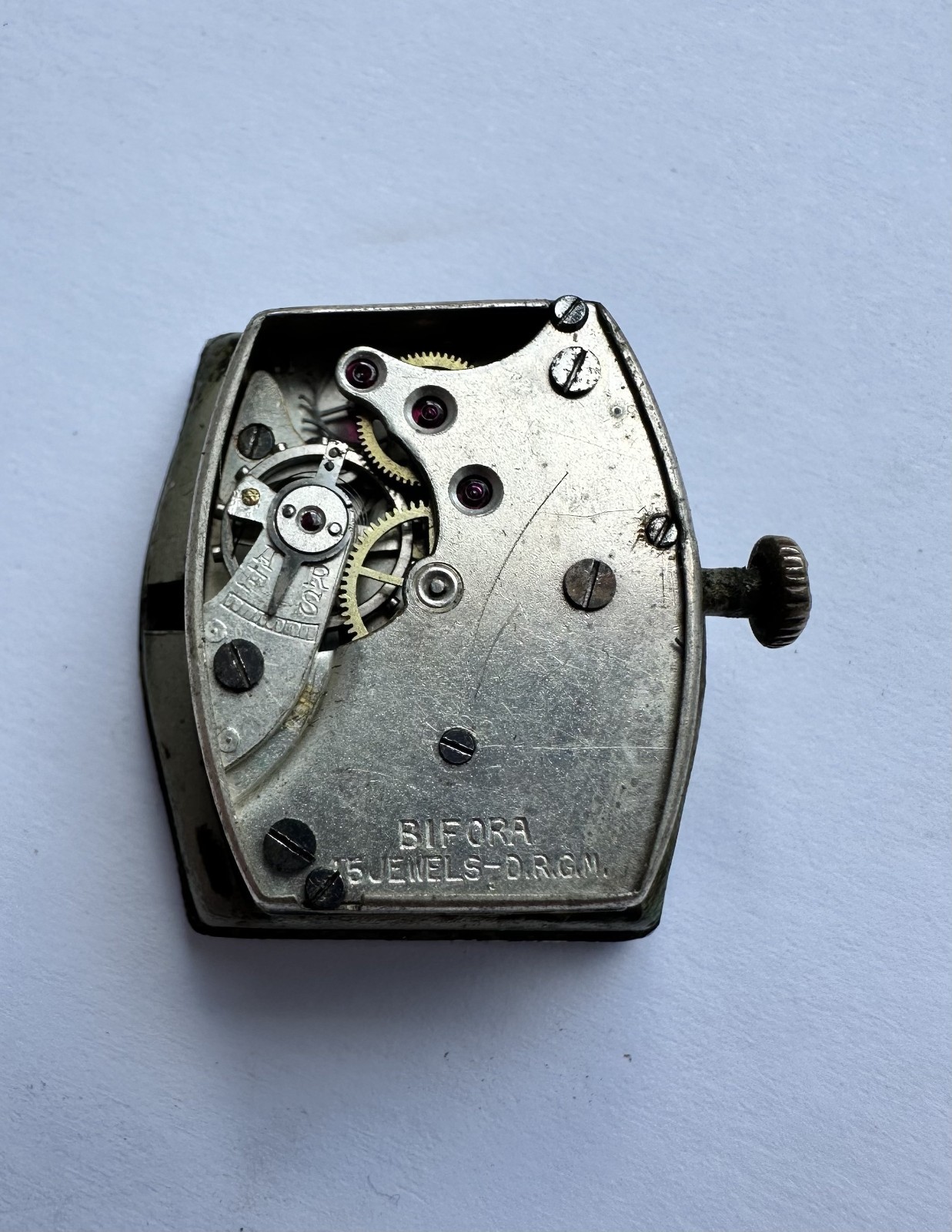 Vintage 30s Bifora 15 Jewels Tank Art Deco Men’s Military Wrist Watch D.R.G.M