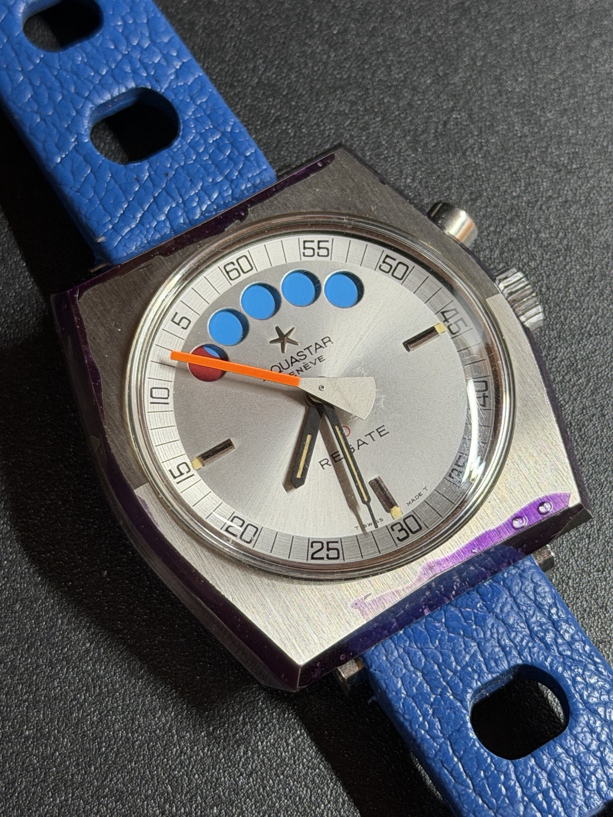 Aquastar Regate Automatic N.O.S. mov.to Lemania Cal. 1345 – vintage watch 1970s