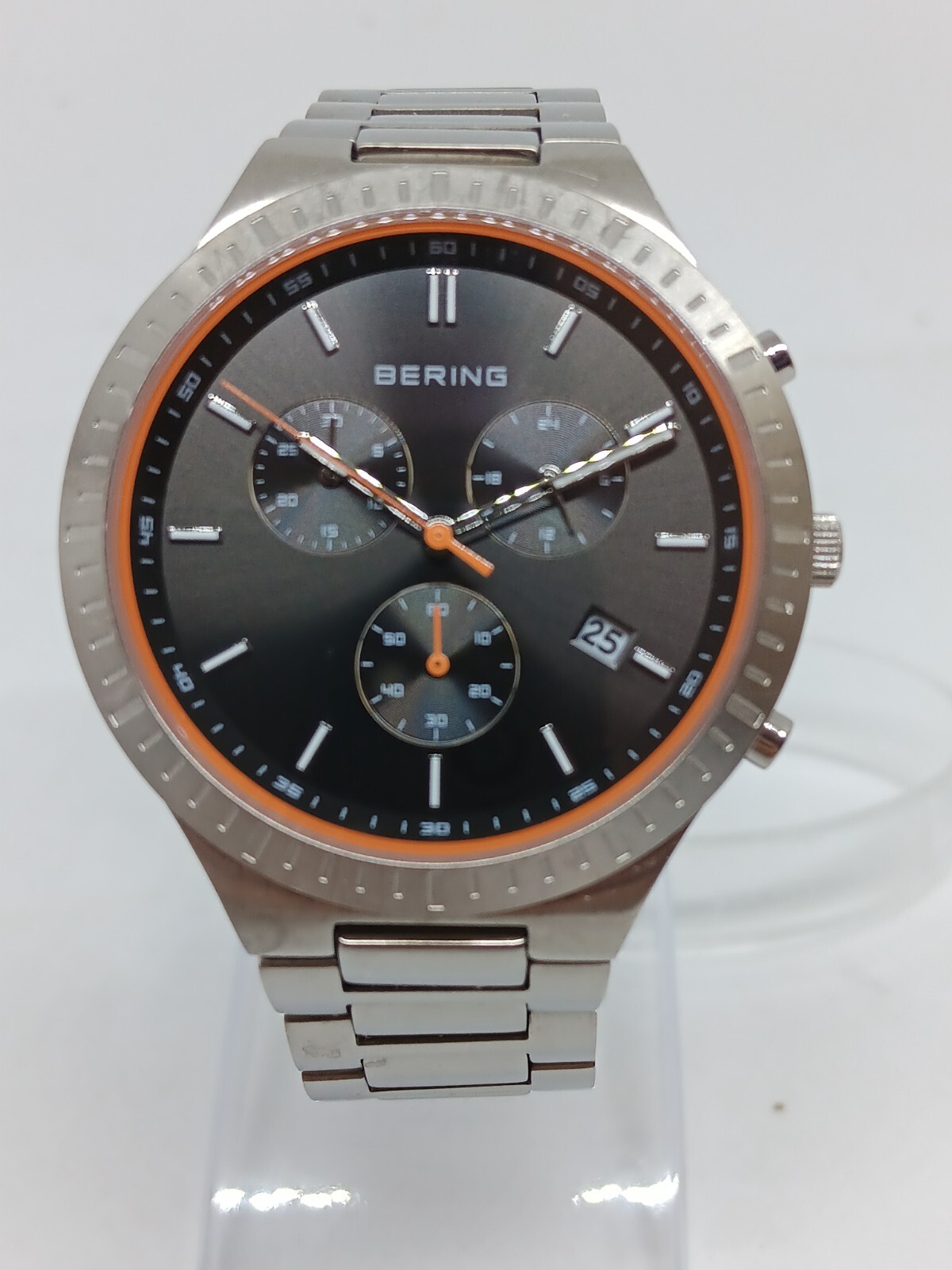 Bering Titan Chrono 11743-709 Men’s 43mm Brushed Titanium Japanese Quartz Watch