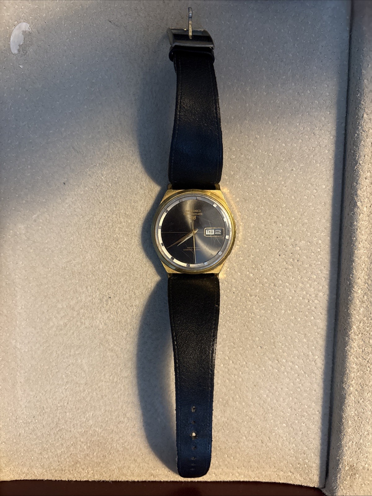 Vintage Seiko 6619-7010 Sportsmatic 5 Men’s Automatic Watch Leather Band RUNS!!