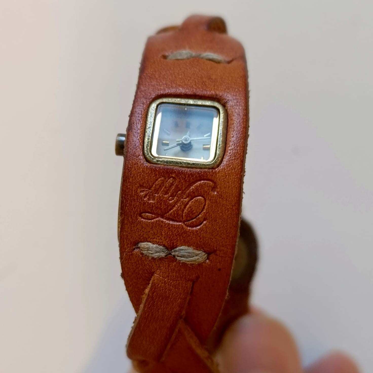 Vintage Leather Cuff Watch Women’s Braided Strap Square Dial Boho Retro Wristwat