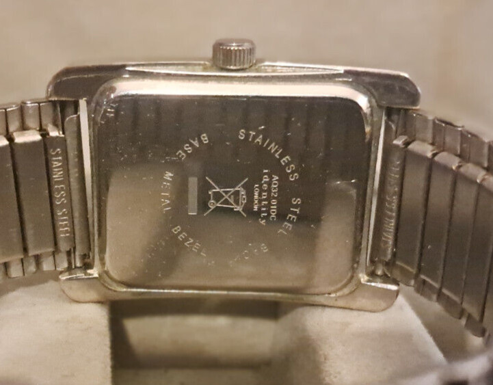 Mens Identity London Silver Tone Diamond Quartz Watch