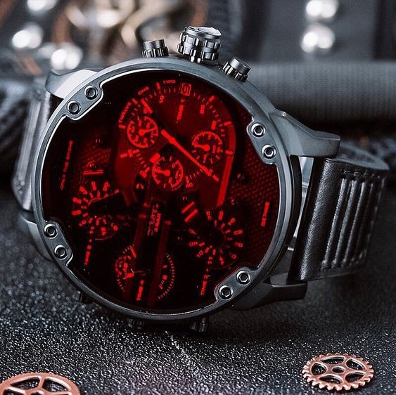 Diesel DZ7402 Mr Daddy 2.0 Chronograph Black Leather Watch 57mmx66mm