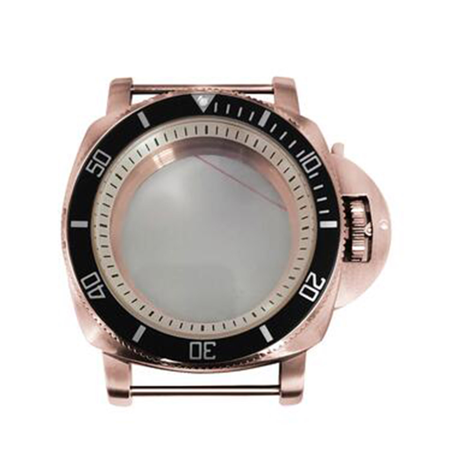 42mm PVD Rose Gold Watch Case Bezel White Inner Shadow Fit For NH35/36 Movement