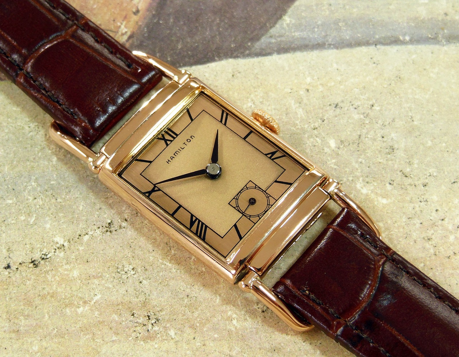 1941 Vintage HAMILTON WILSHIRE, Stunning SALMON Dial, Serviced & Warranty