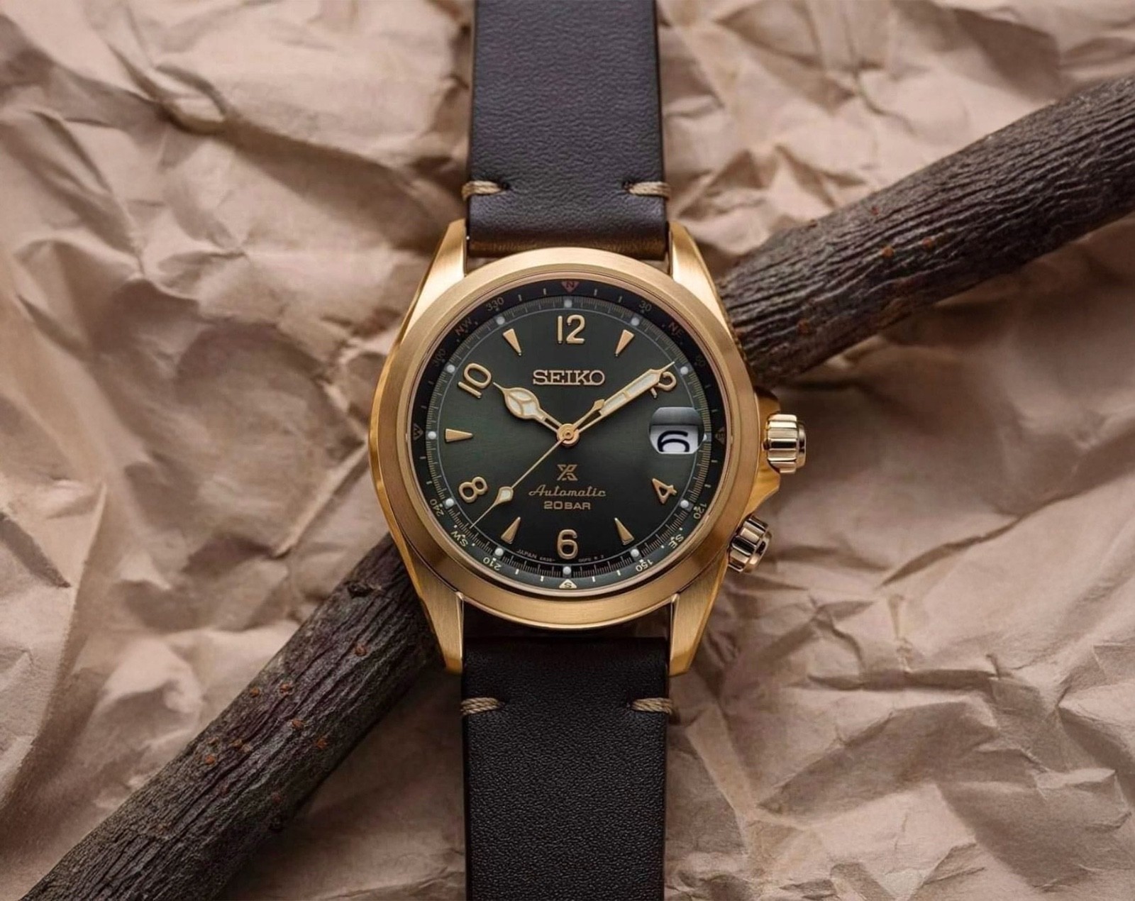 Seiko Prospex Alpinist 39.5 MM SS Gold Color Automatic Watch SPB210J1