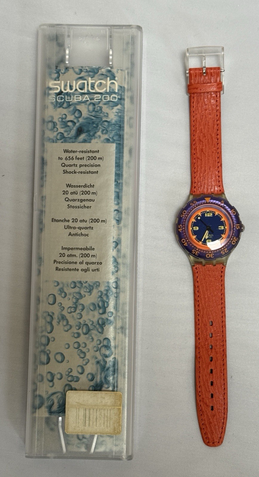 RED ISLAND VINTAGE 1992 Swatch Scuba 200 SDK106 – New Old Stock Box & Papers
