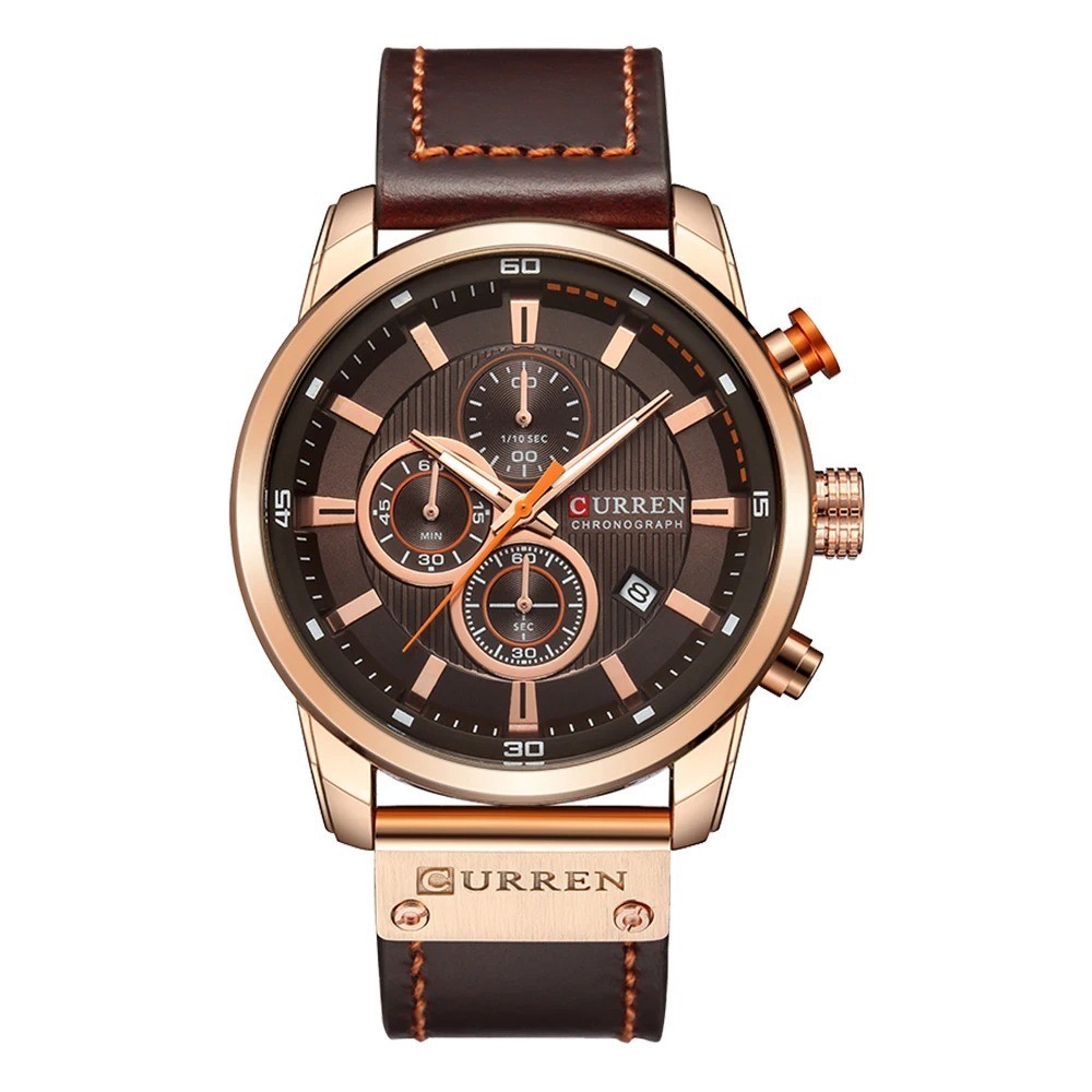 CURREN Men Watches Brand Male Leather Watch Chronograph Date Business Wristwatch
