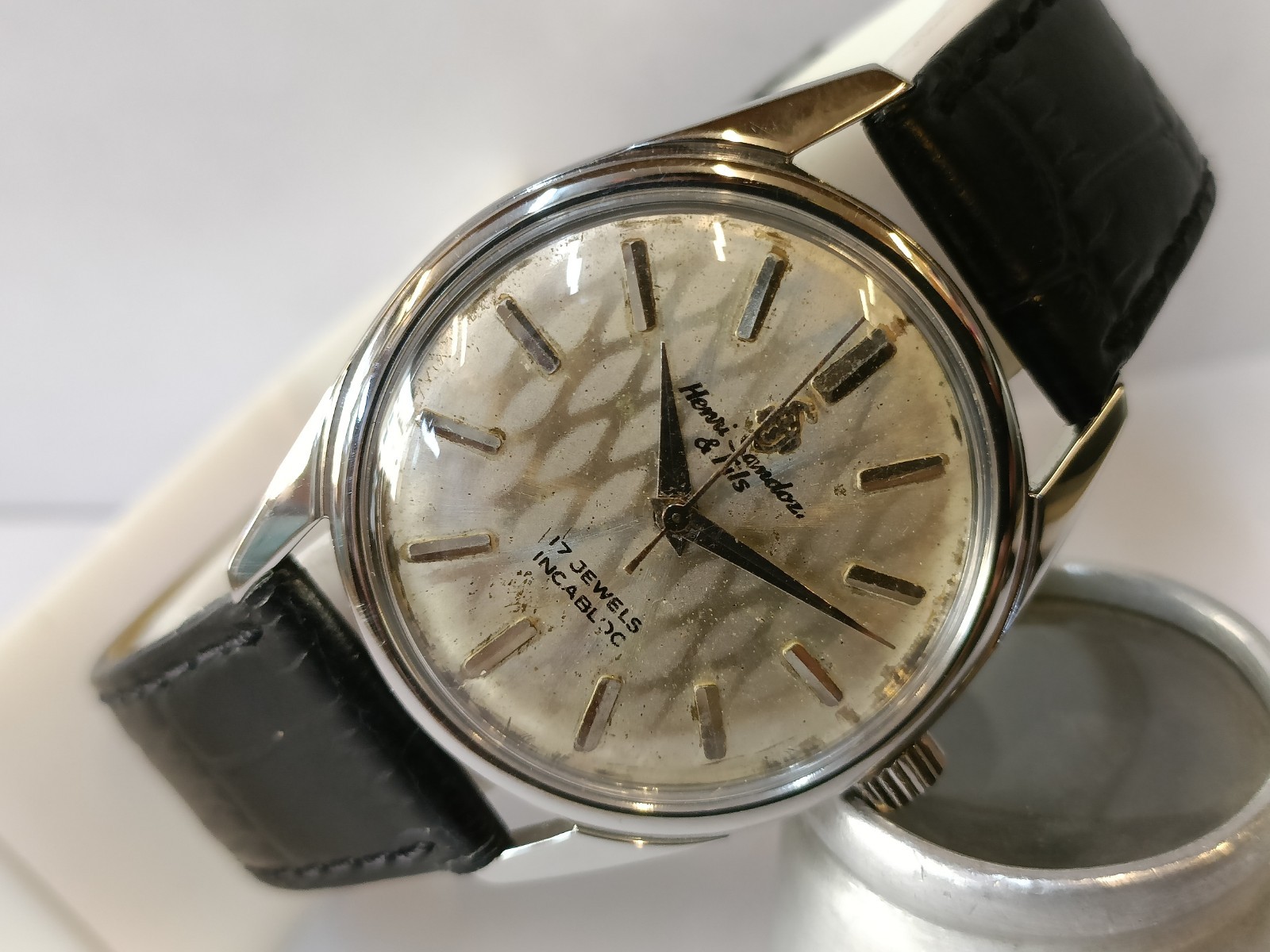 HENRI SANDOZ & FILS WINDING PATINA DIAL 1761Y-88 SWISS MEN’S WORKING CONDITION