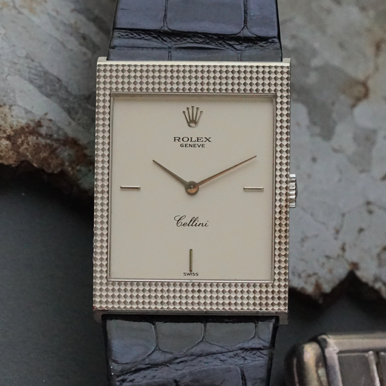 Rolex Cellini Ref. 4127 Hobnail 18k White Gold Manual Wind 1995