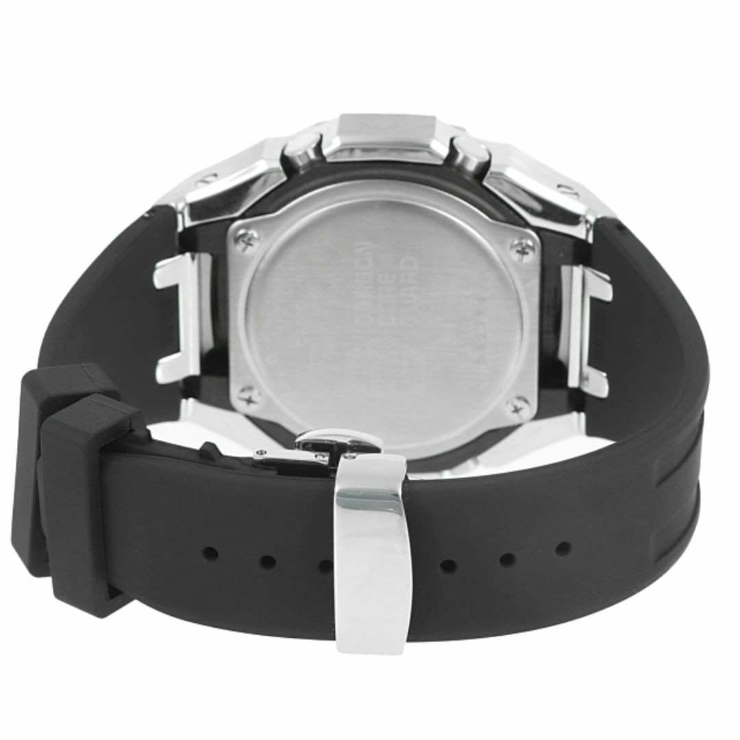 G-Shock GA2100 1A Metal Custom Frosted Silver Rubber Band Baguette CZ Bezel Casi
