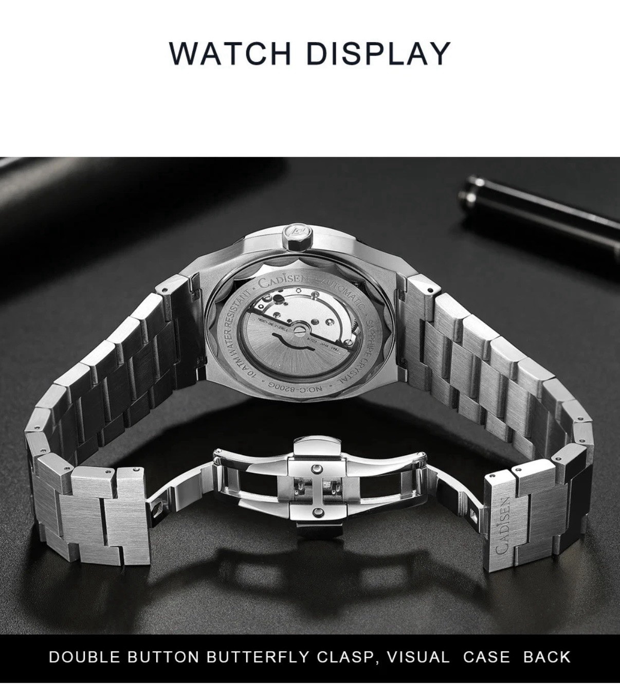 Brand NEW CADISEN Men’s Watch MIYOTA Automatic Blue Mechanical 10Bar Waterproof