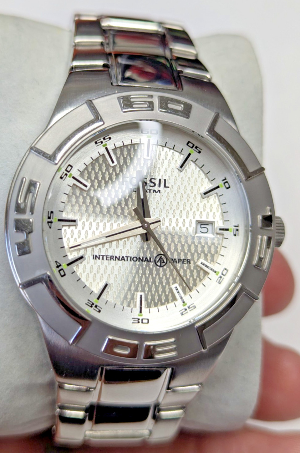 Fossil International Paper Men’s Watch w/ Date Quartz 10 ATM WR – Runs Tested