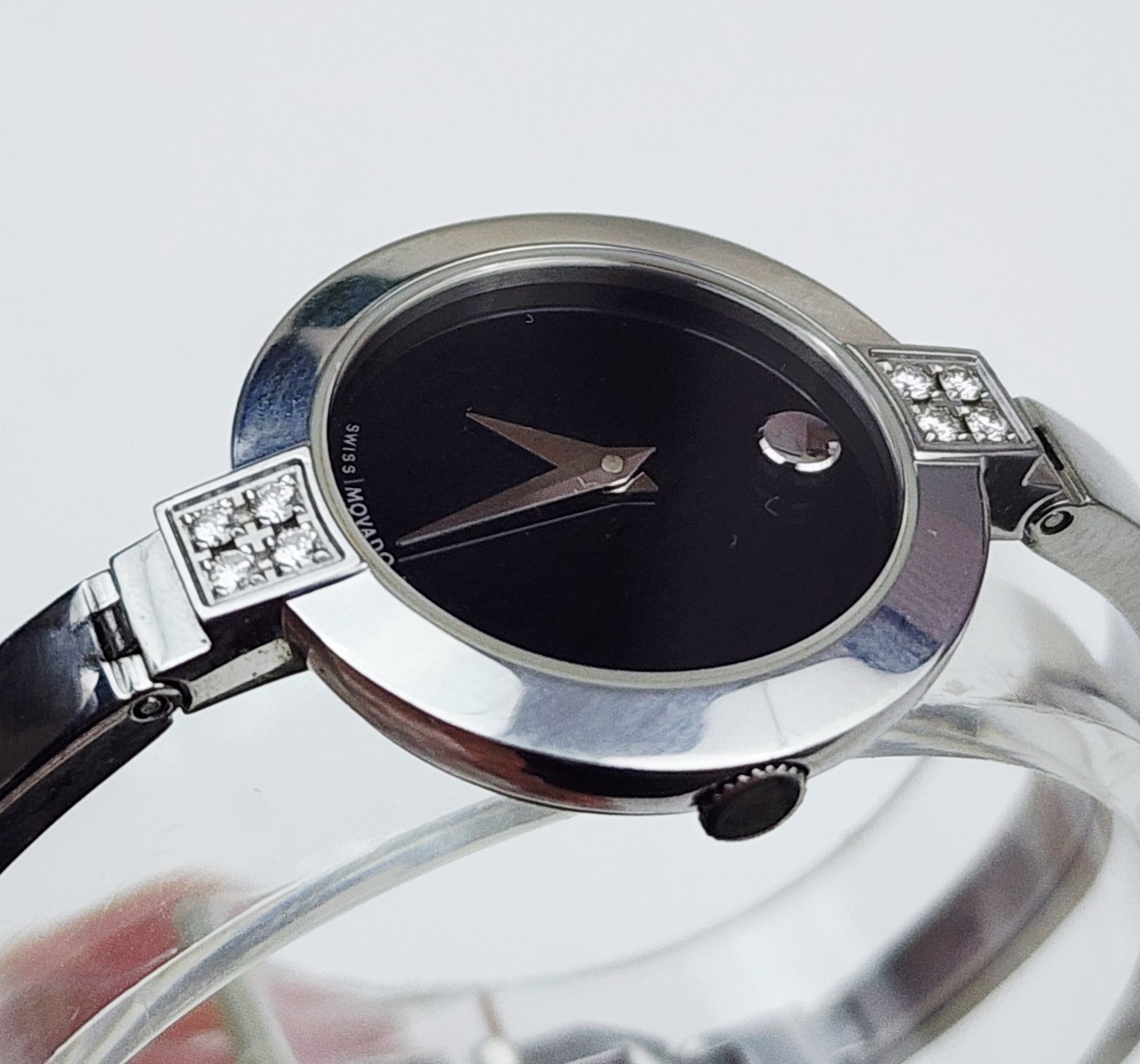 Women’s SWISS Watch MOVADO “Bela” 84.A1.1830S. Marked Diamonds Case. Small Wrist
