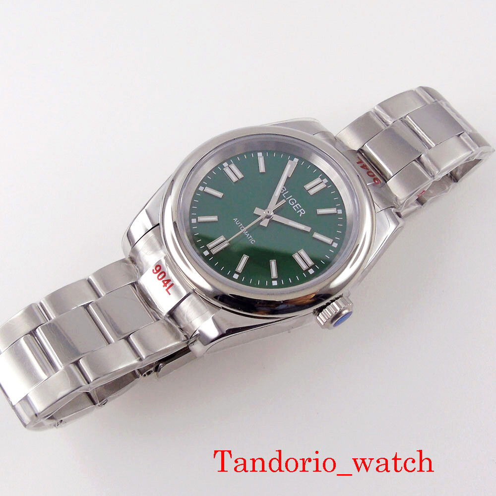 Bliger Polished 36mm/39mm Sapphire Glass NH35 PT5000 Automatic Men Watch Oyster