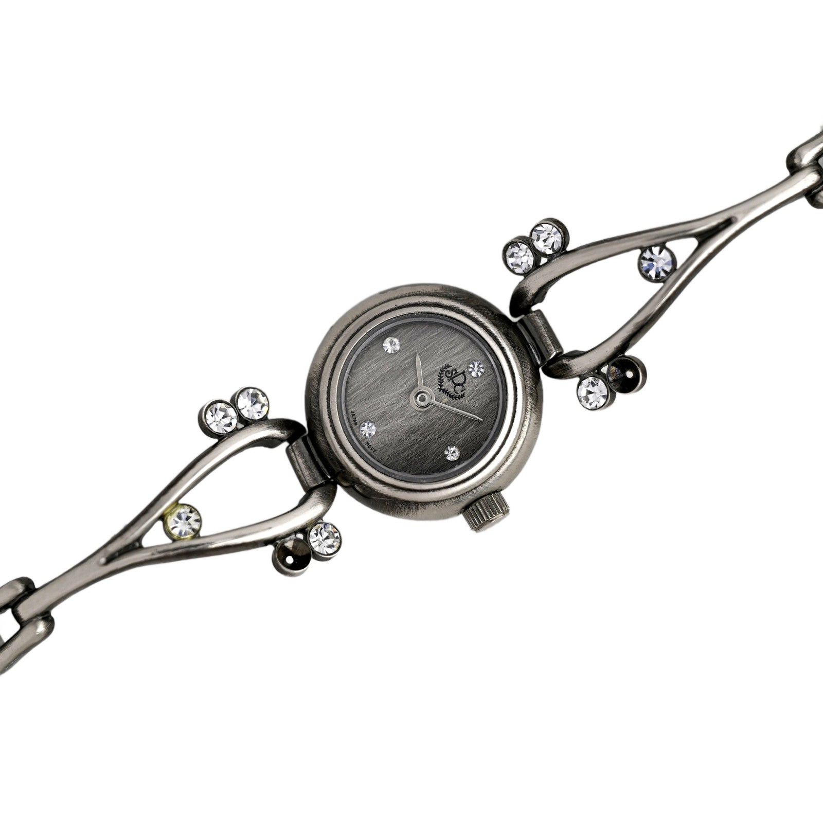 Paris Sport Club Ladies Silver Watch Crystal Bracelet Gray Dial Decorative Links