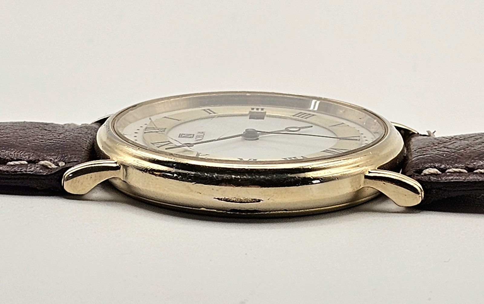 Noblia Citizen 4710-470231Y ~34mm~ Gold Toned~ Date~ Roman Numerals~ New Battery