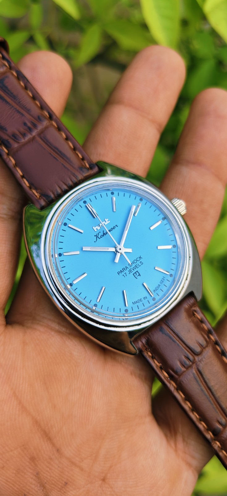 Vintage HMT Kohinoor Blue Dial Hand Winding Mechanical Wrist Watch