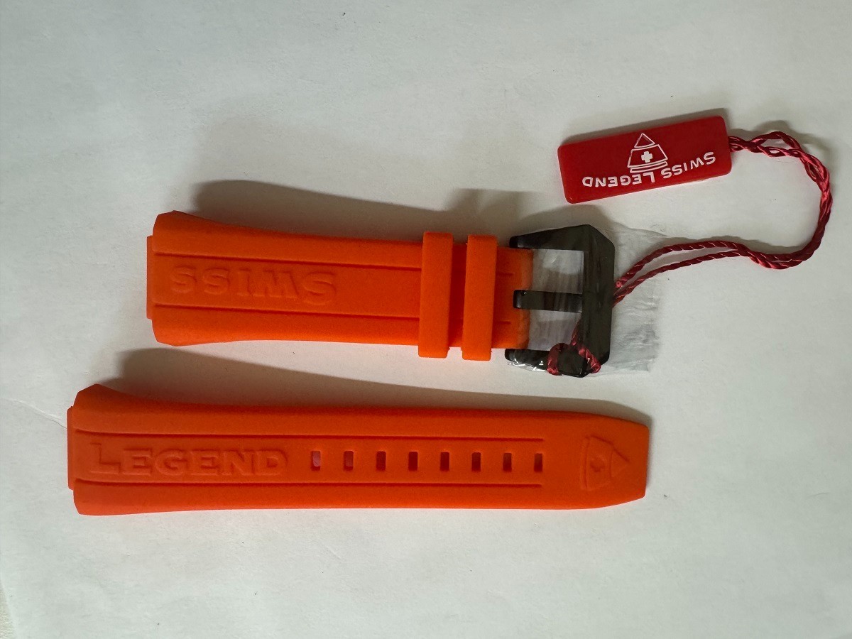 Man’s Swiss Legend Trimix Silicone/Rubber Orange watch band strap