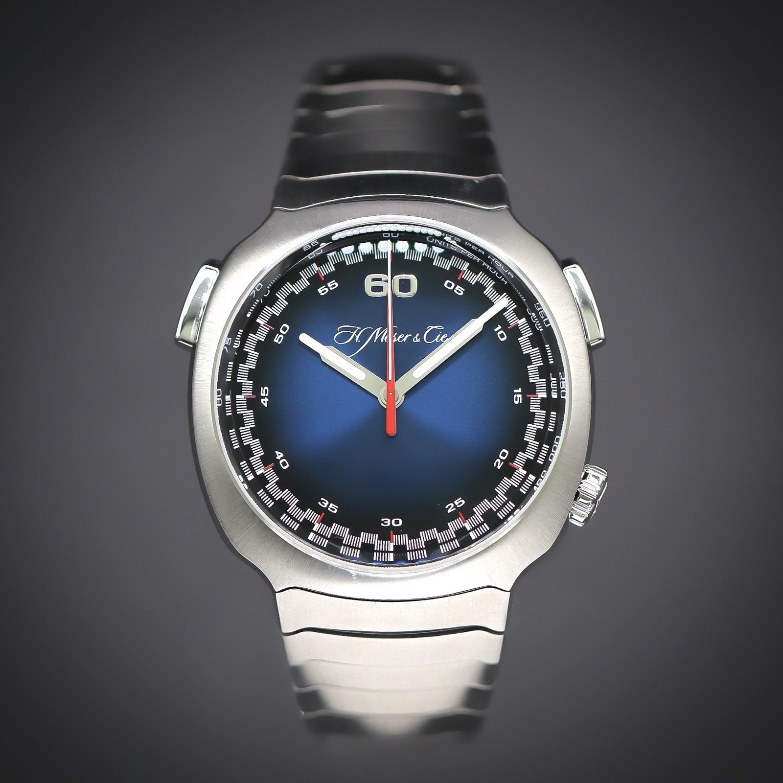 H. MOSER & CIE. Streamliner Flyback Chrono “Funky Blue” 6907-1200 | Full Set