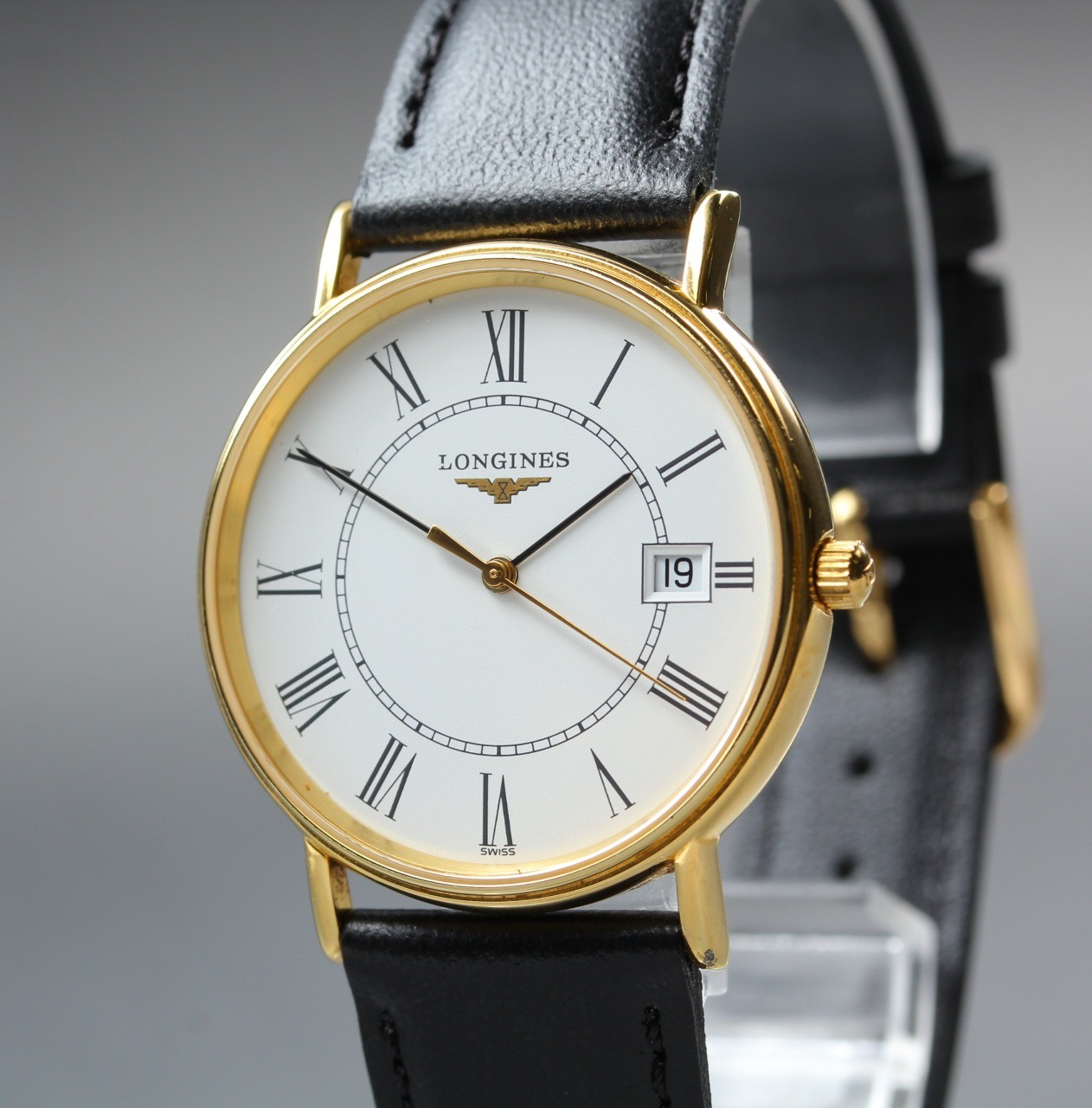 [N MINT] Longines Grand Classic L4.720.2 33mm White Roman Date Quartz Mens Watch