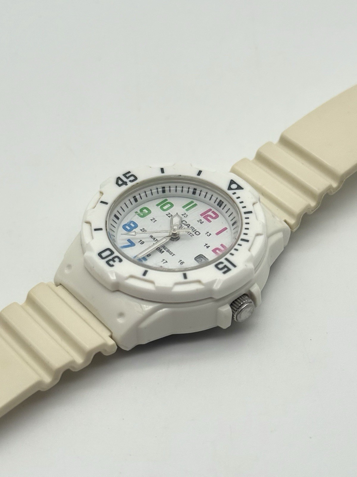 Casio LRW-200H White Multicolor Dial Analog Quartz Watch Water Resist Women’s