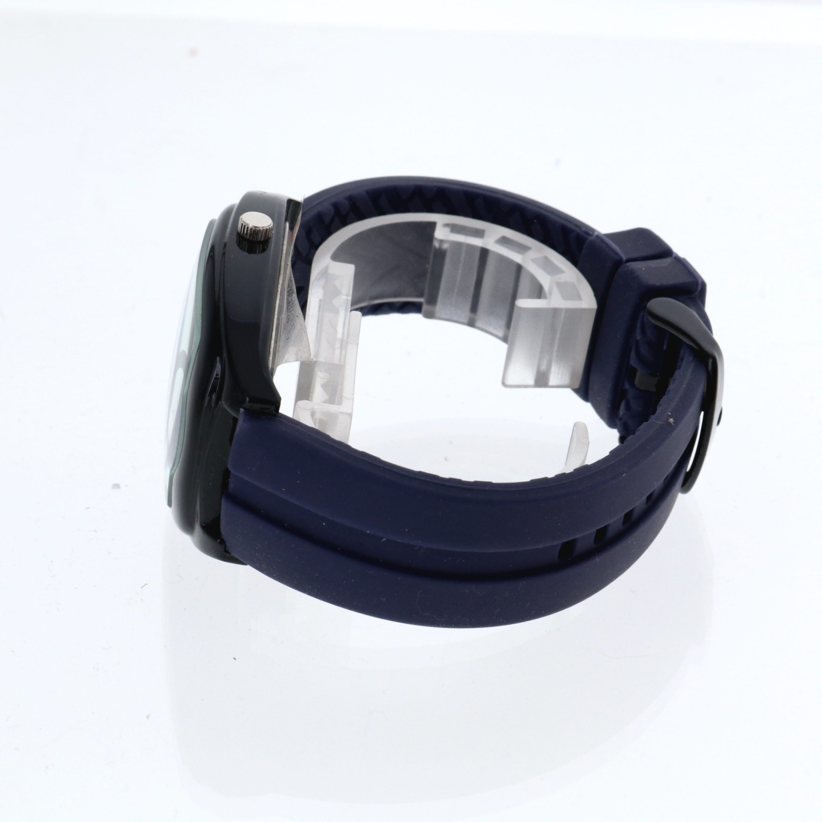 Montres Carlo Men’s Black & Purple Silicone Band Luxury Sport Quartz Watch 39mmW