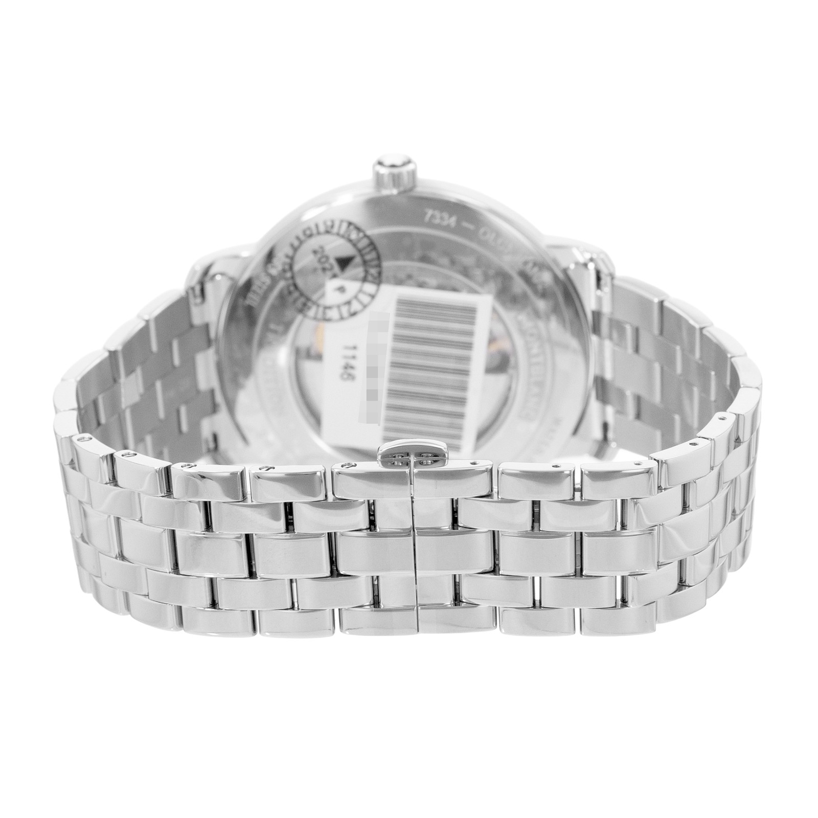 Montblanc Tradition 112610 40mm White Roman Dial Steel Mens Watch Box Card