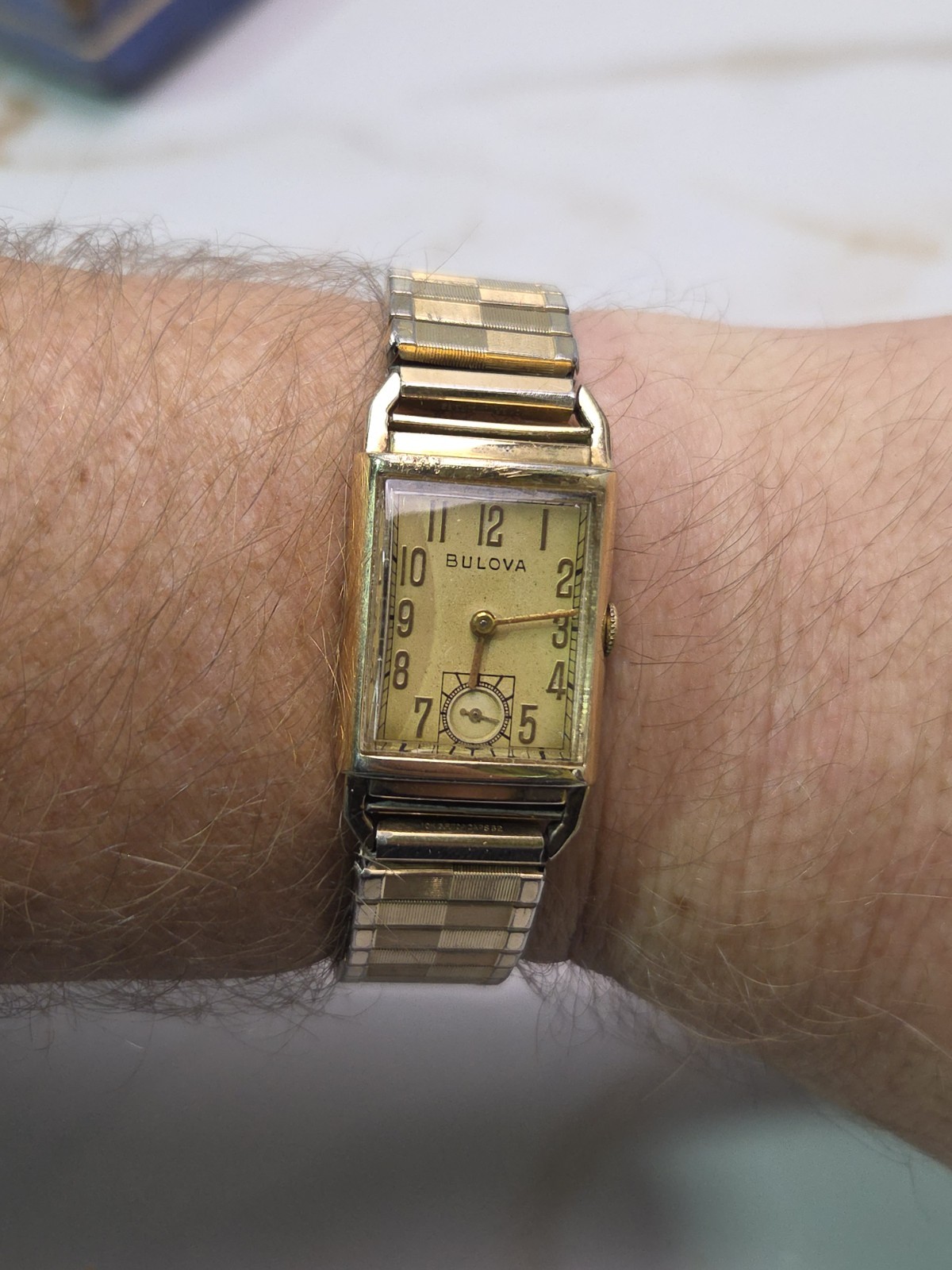 BULOVA 1940s Statesman 10K Gold Filled Case Mens Watch 21 Jewels Art Deco USA
