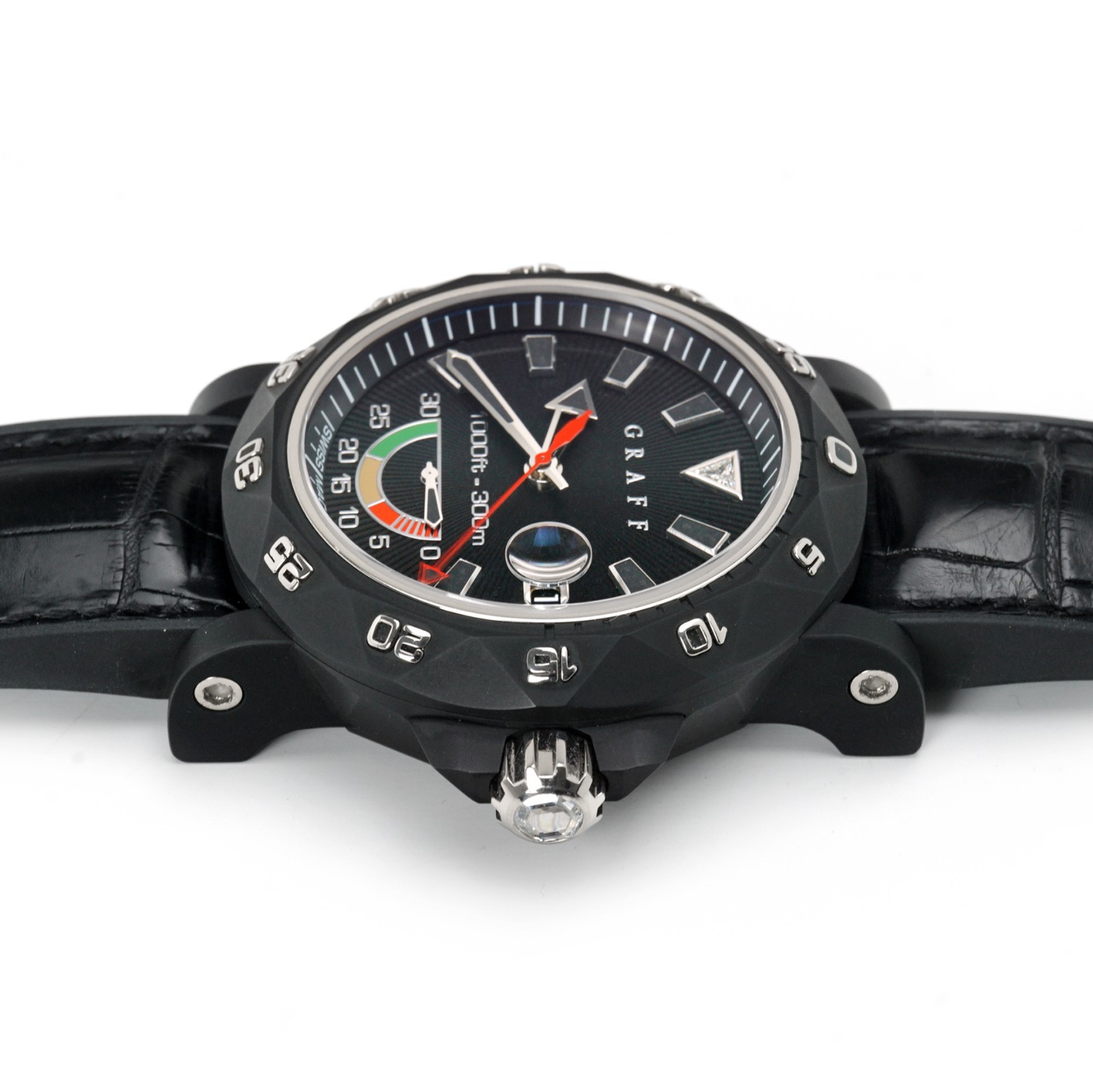 Graff Scubagraff Date Diver SG47DLCWGB White Gold Black DLC Titanium Wristwatch