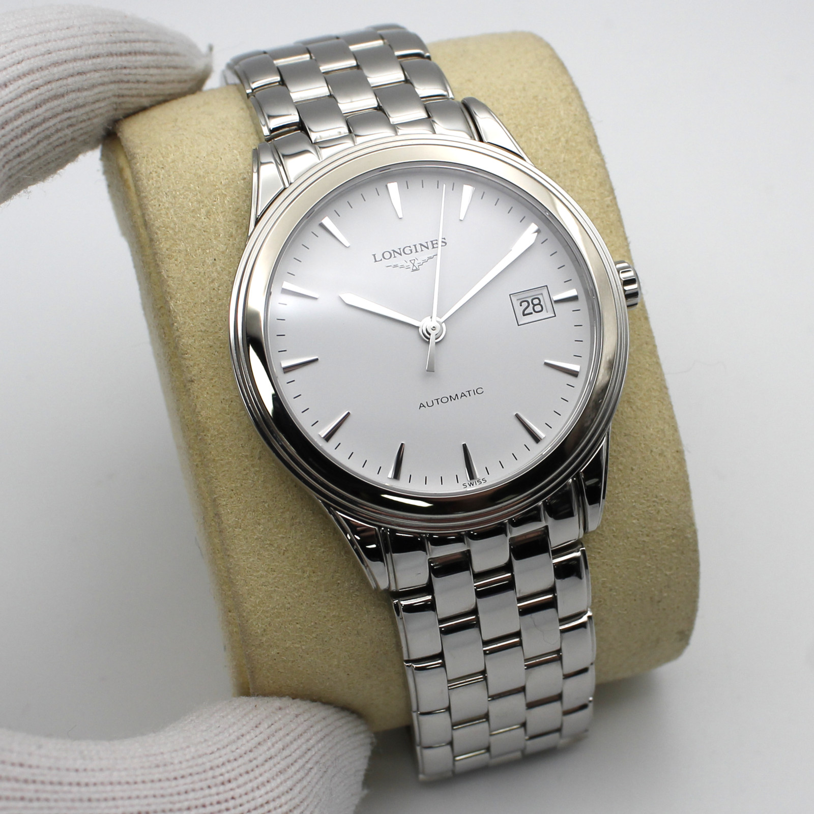 Longines Flagship 38.5mm Steel White Dial Automatic Mens Watch L4.974.4.12.6