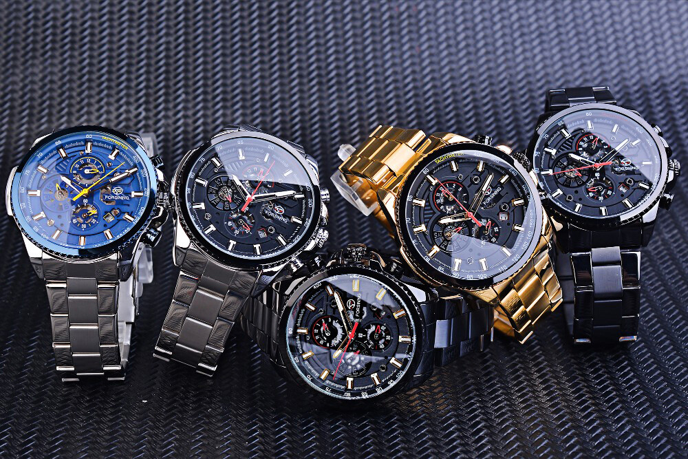 FORSINING Luxury Men Steel Waterproof Automatic Self-Wind Mechanical Wrist Watch