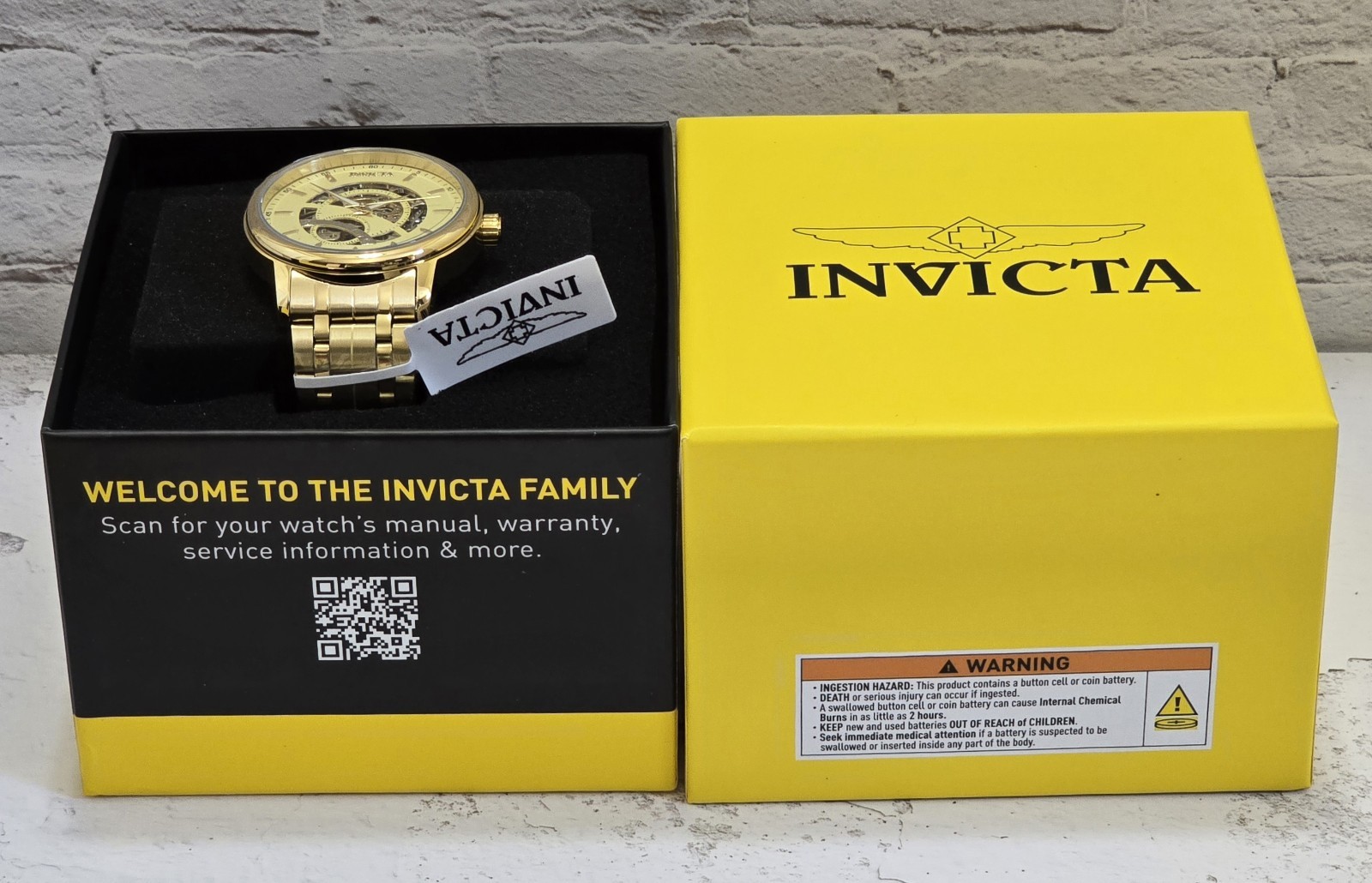 Invicta Objet D Art Arcalis Automatic Men’s Watch Skeleton Dial 42.5mm Gold