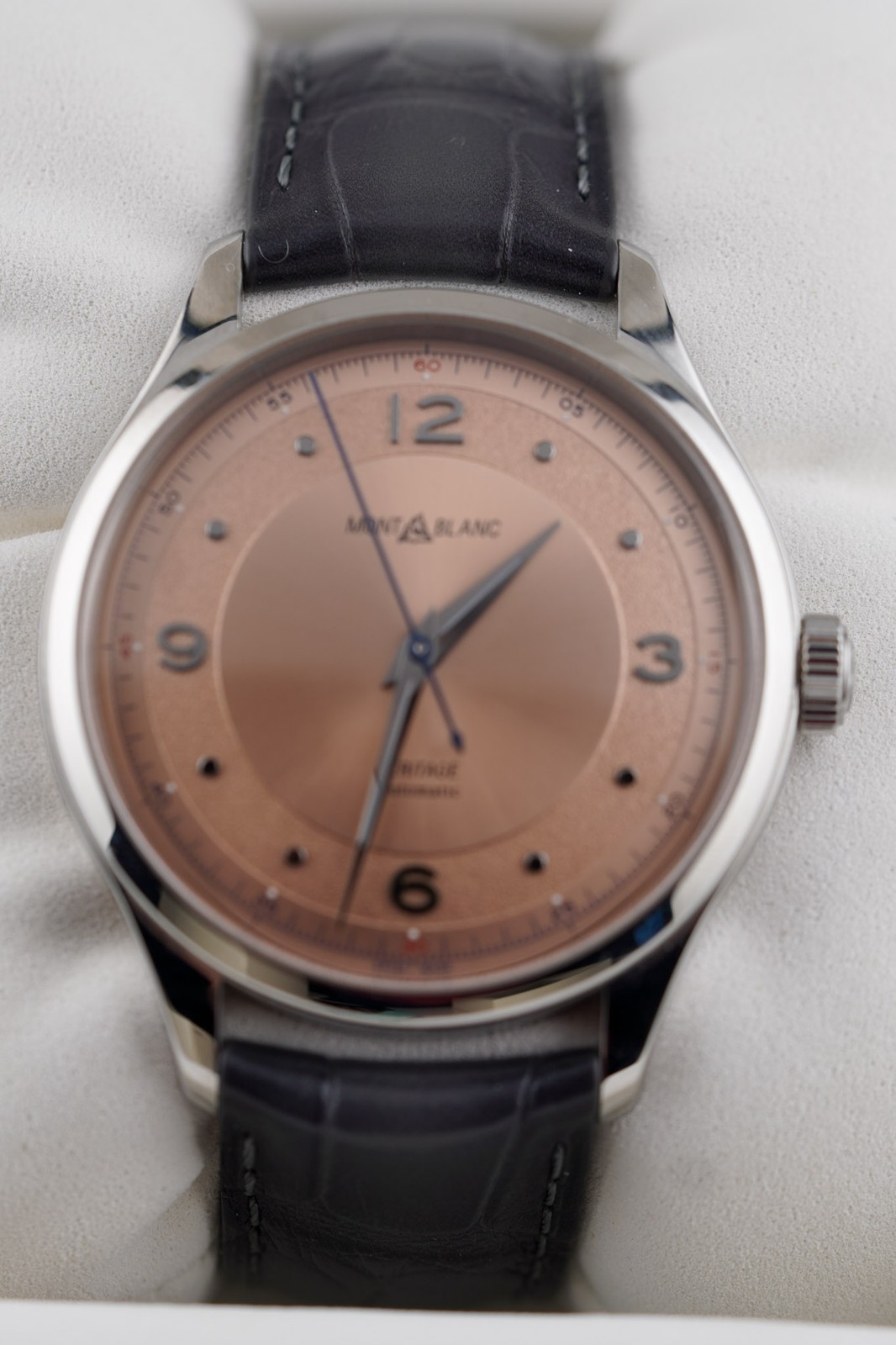 Mont Blanc Heritage Automatic Salmon Dial on Leather 119944 Complete 2023