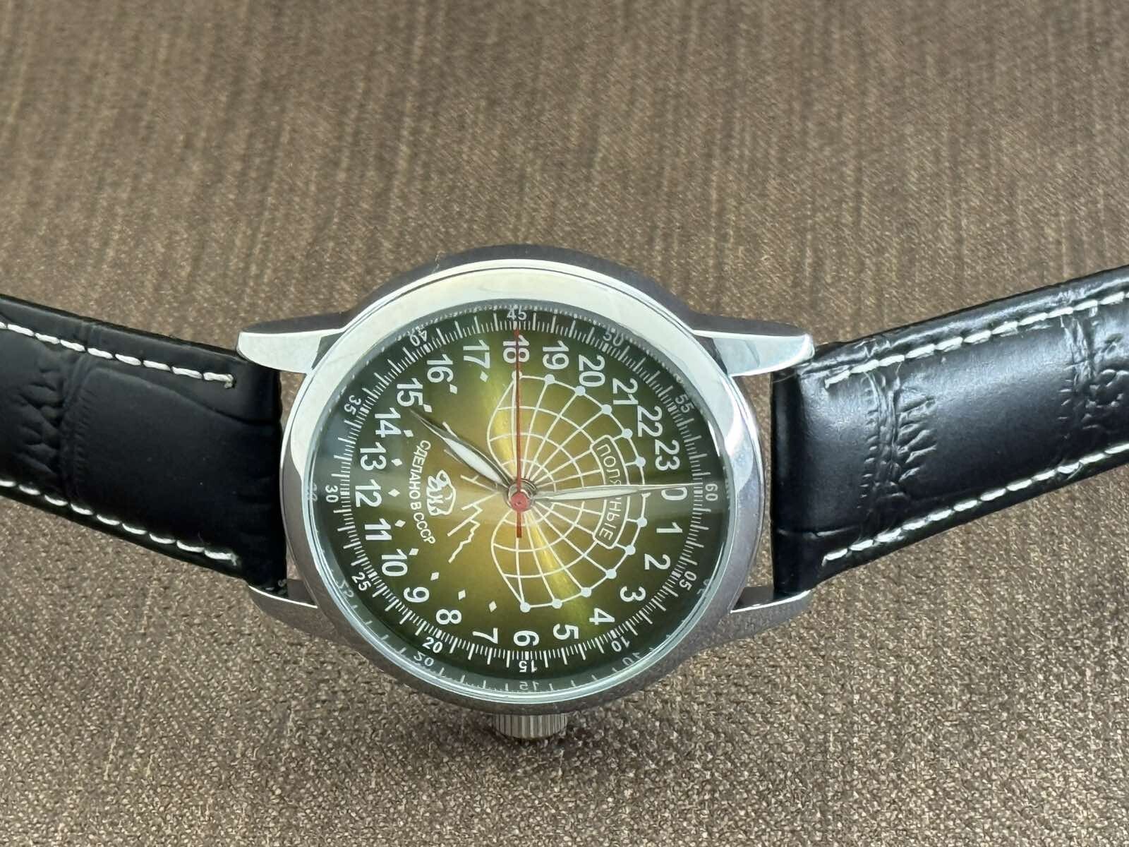 Watch Raketa 24h Automatic Wrist Men Russian Soviet USSR Polar Day Vintage Rare