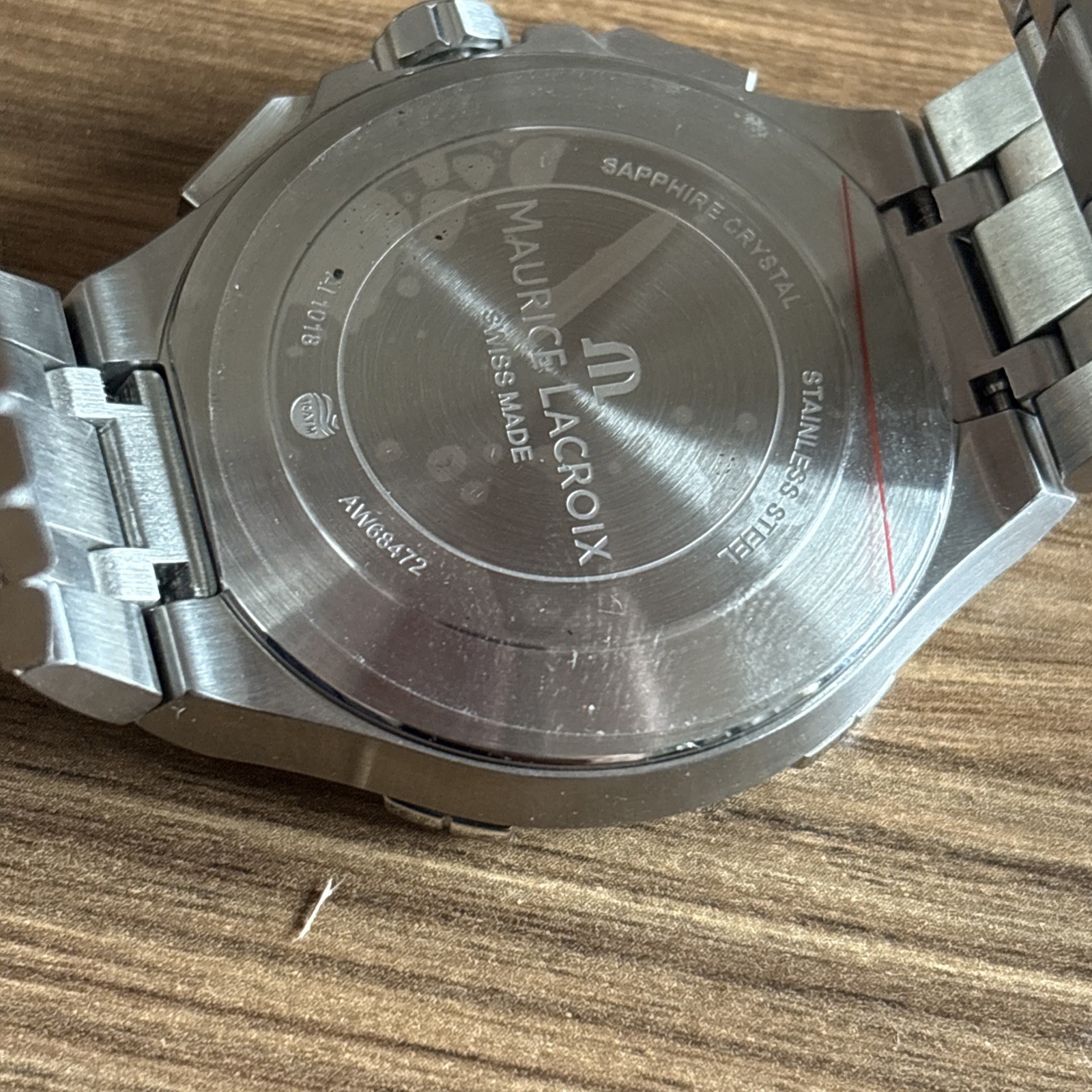 Maurice Lacroix AIKON AI-1018 QUARTZ CHRONOGRAPH DARK BLUE LEATHER BAND WATCH