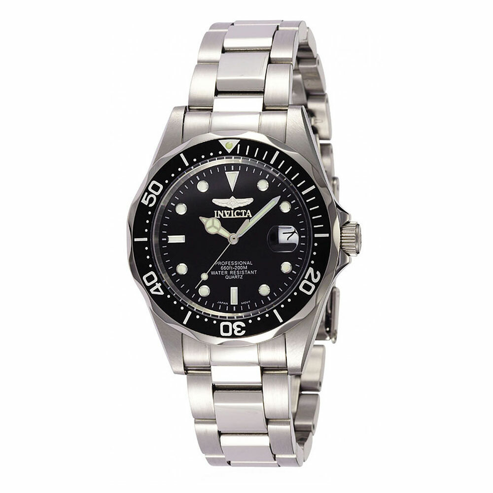 Invicta Men’s Watch Pro Diver Black Dial Quartz Stainless Steel Bracelet 8932