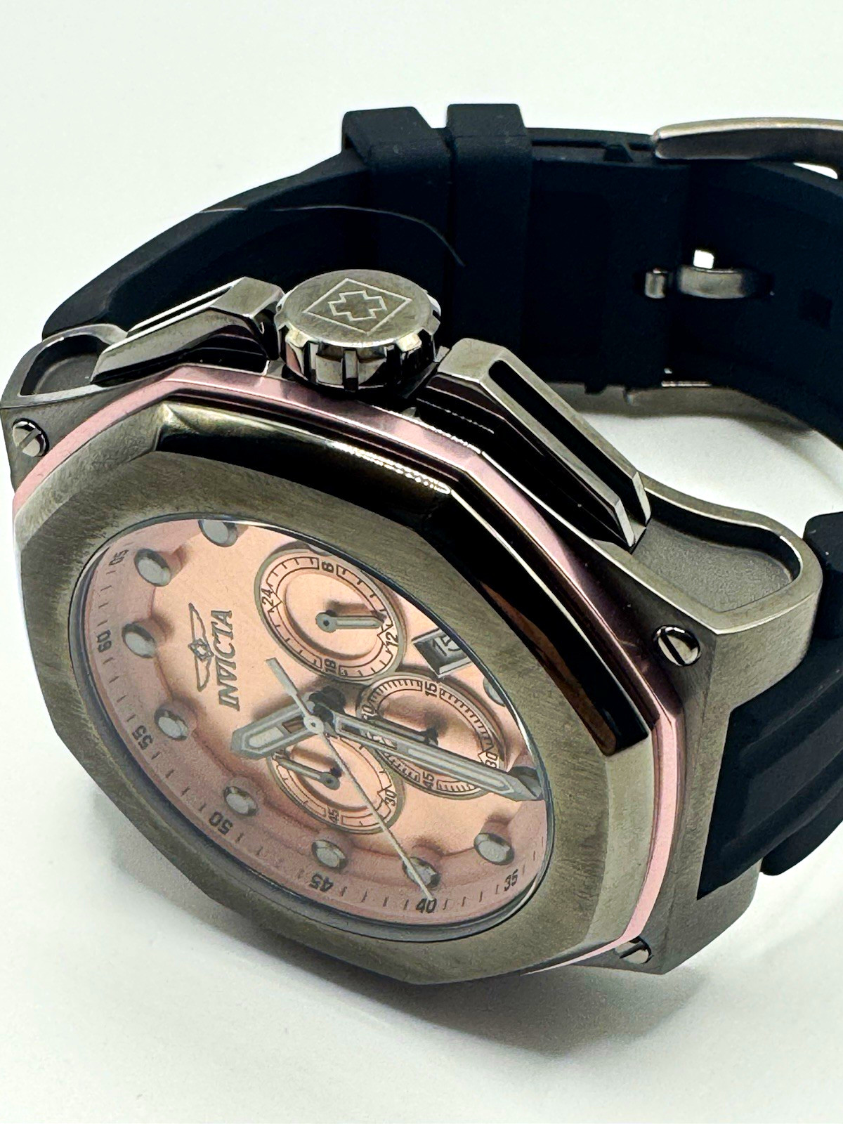 Invicta Akula Kasmat Men’s Watch – 50mm Pink Dial Chronograph Quartz 100m