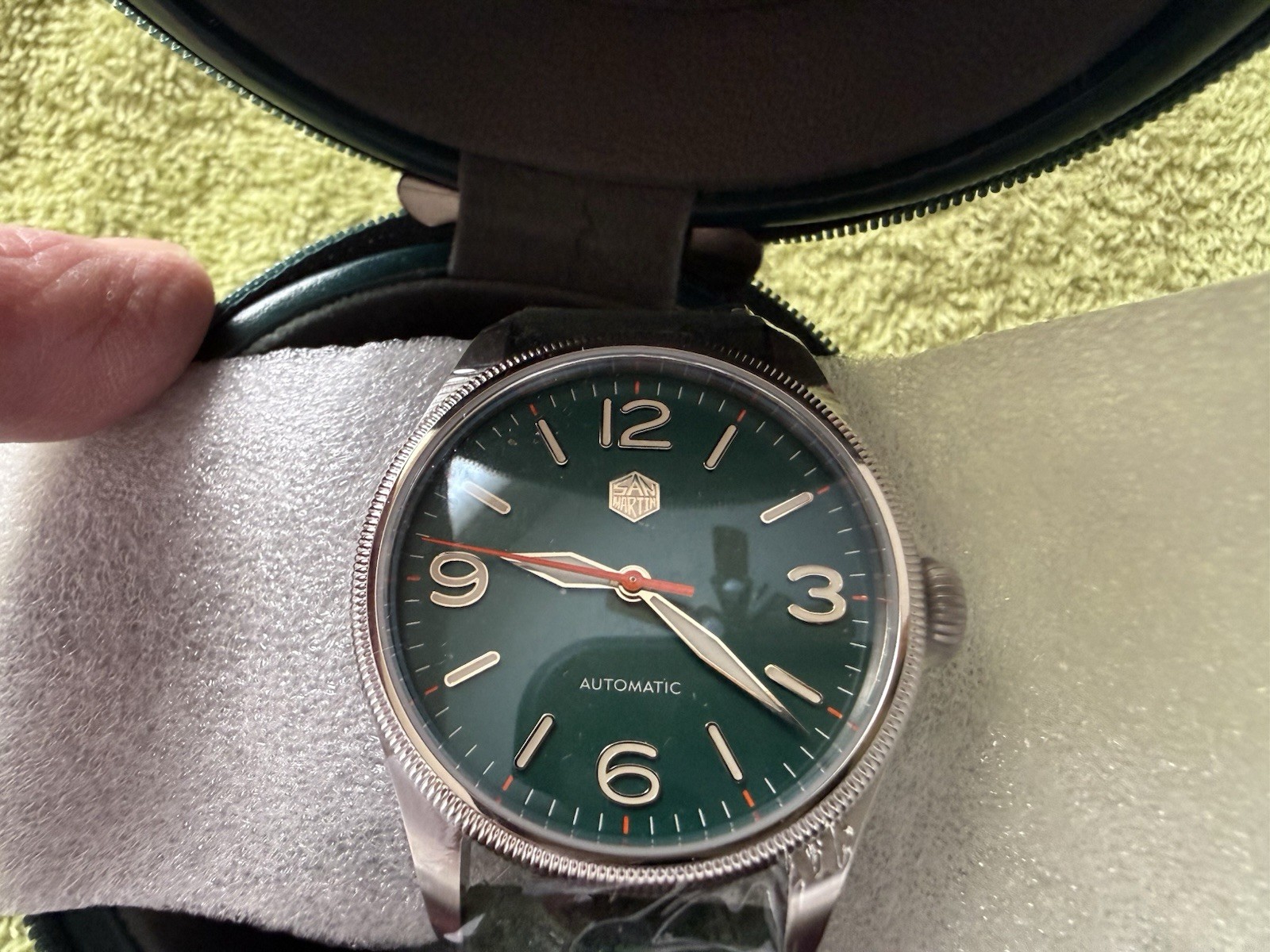 San Martin 38.5mm Automatic NH35 Sapphire Green Dial