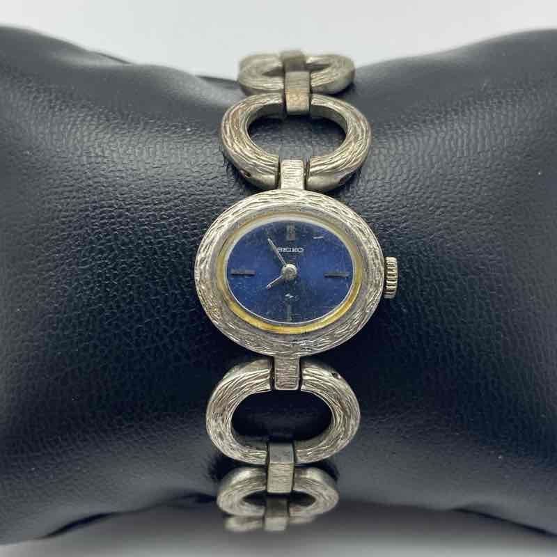 Vintage Seiko Women’s Cocktail Watch 11-7519 Blue Dial Bracelet 13mm Parts