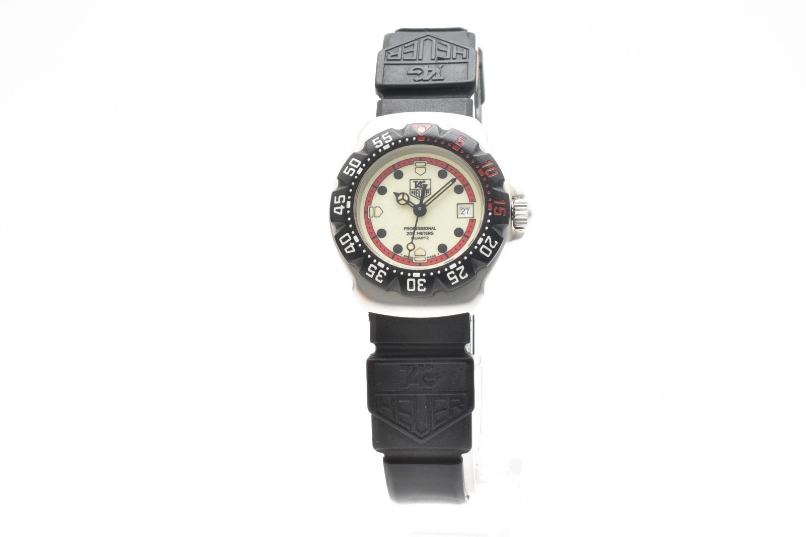 TAG HEUER Formula 1 WA1411 Quartz Unisex Watch White Dial Diver 200m Resin #115