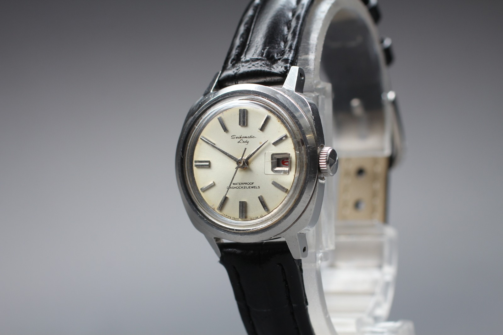 Vintage [Exc+5] Seiko Lady 2505-7030 Silver Date 24mm Manual Wind Ladies Watch